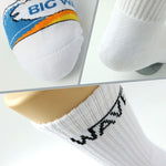 White with Black Lettering/TWO PAIRS  SOCKS